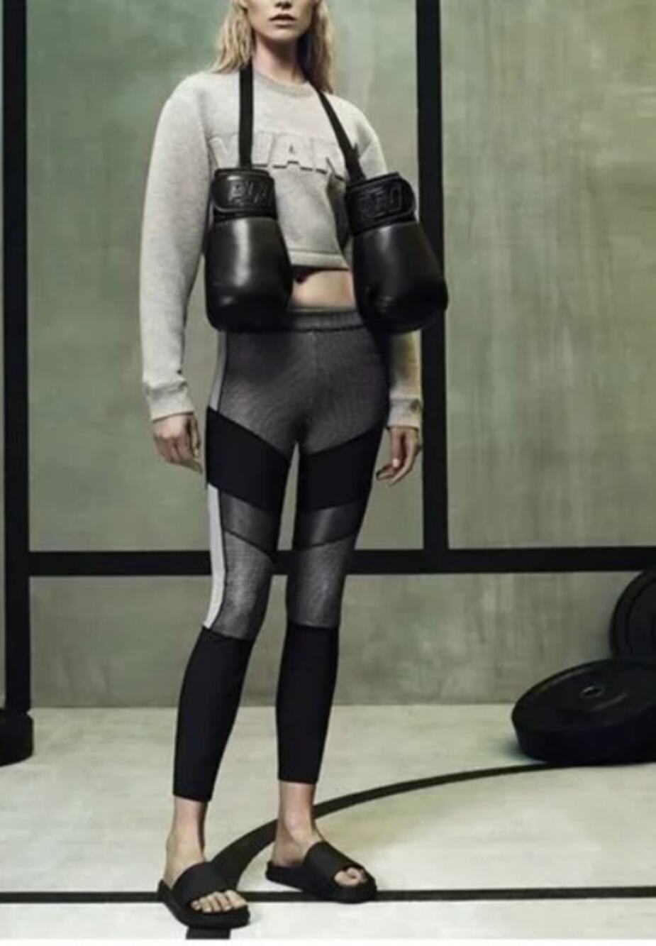 Alexander Wang x H&M Black & Silver Reflective Houndstooth Leggings Womens 4